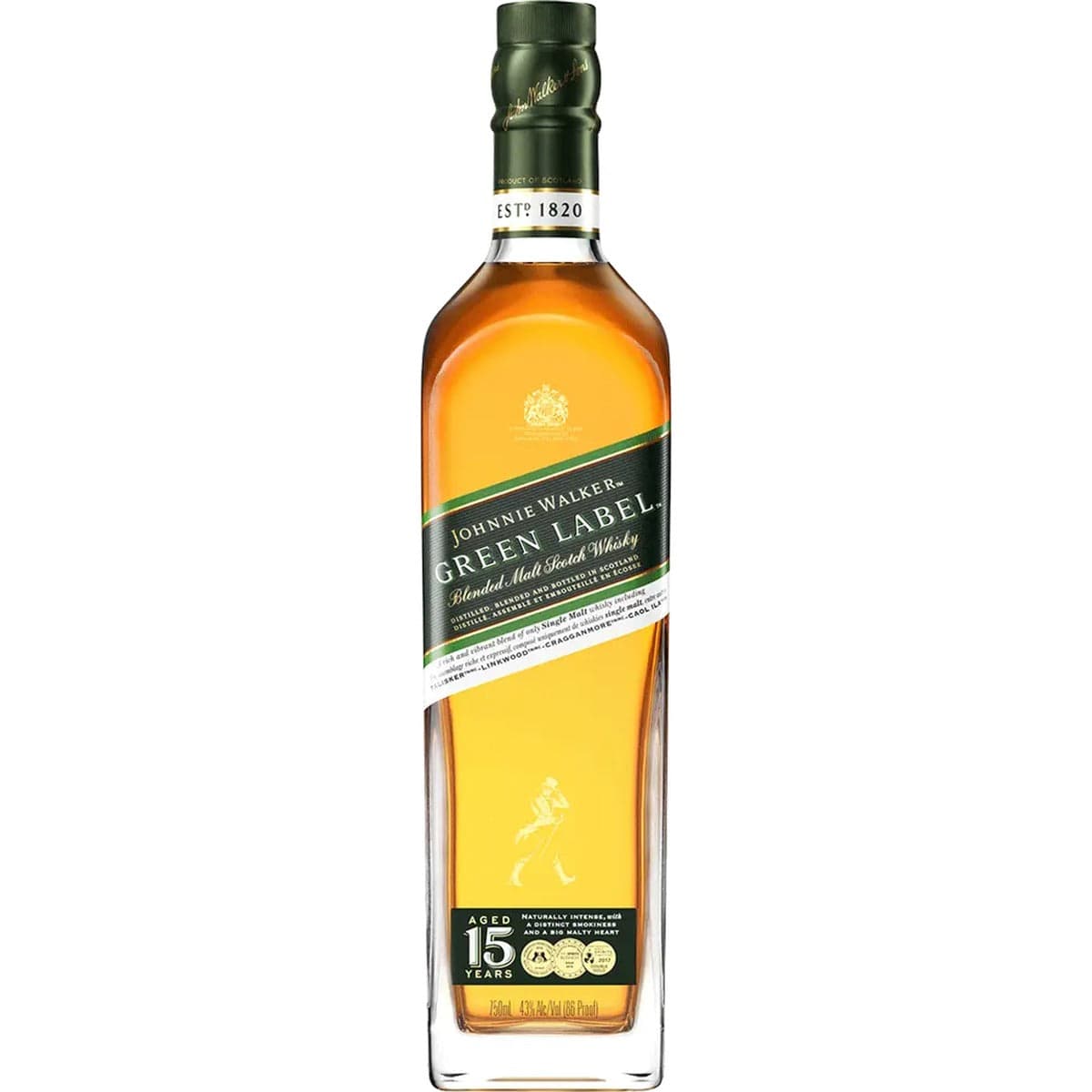 Johnnie Walker Green Label 15 Year Blended Malt Scotch Whisky